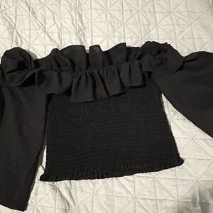 Elegant Black Off-Shoulder Women's Top
